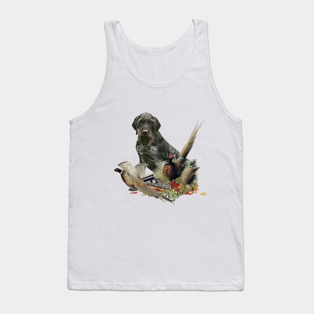 German Wirehaired Pointer with pheasant Tank Top by German Wirehaired Pointer 